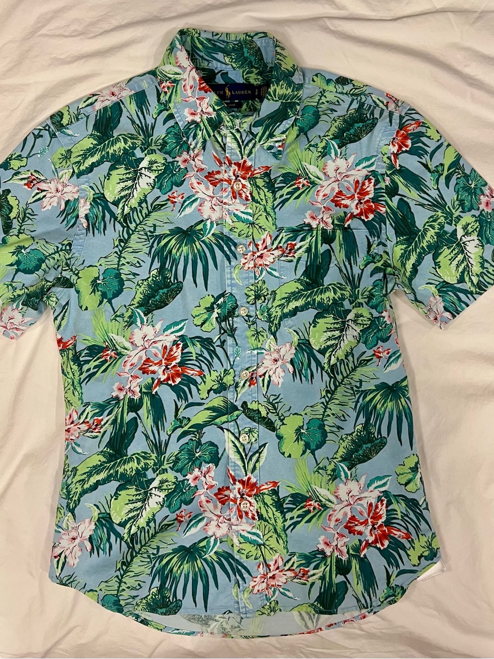 Polo by Ralph Lauren Blue Tropical Floral Short-Sleeve Shirt